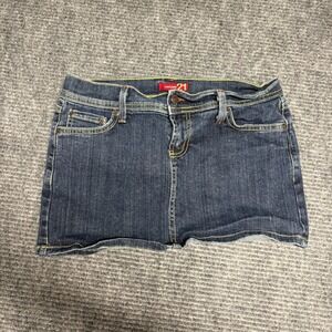 Forever 21 Women's Denim Mini Skirt Dark Wash‎ Size Small Casual Jean Skirt